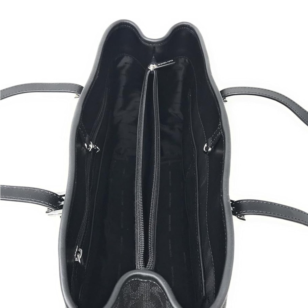 Michael Kors Jet Set PVC/Genuine Leather East/West Travel TOTE (Black) - Picture 4 of 14